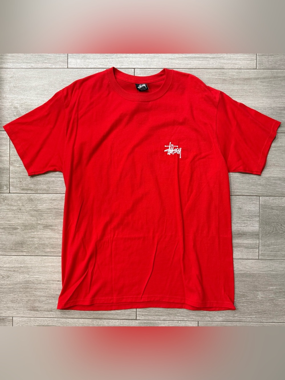 Men's Stussy Basic 1904762 Red Tee T-Shirt Size L Large New with Tags